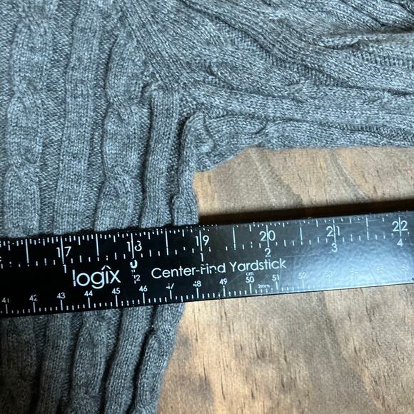 Jack Wills Mens Sweater Gray The Merlow Cable Knit Crew Neck Merino Wool Blend M - Picture 8 of 12